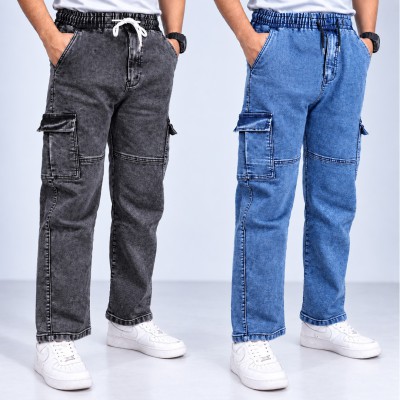 Cargo Baggy Pants Ash & Sky Blue